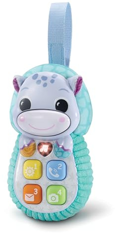 VTech-Baby Baby teléfono HIPO Pop It, Teléfono Infantil de Juguete, Regalo para bebés +6 Meses, Estimulación sensorial, Hipopótamo de Juguete, Versión ESP