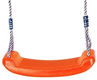 Children's Swing Seat with Smooth adjustable ropes, ideal for tree swing, climbing frames (Orange)