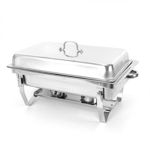 Rostfritt stål matvärmare varmhållningsbehållare 7,5 l rechaud värmebehållare set, chafing dish rostfritt stål värmebehållare buffé catering party hotell