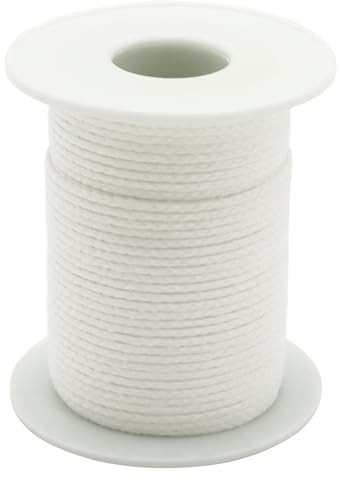 Rollo de mecha de 61 m, mechas para velas, mecha vela, mecha redonda trenzada, mechas de algodón para velas, sin humo, para hacer velas, velas perfumadas para fundir velas