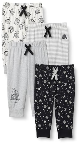 Amazon Essentials Disney | Marvel | Star Wars Pantalons Bébé Garçon, Lot de 4, Star Wars Petit Trooper, 24 Mois