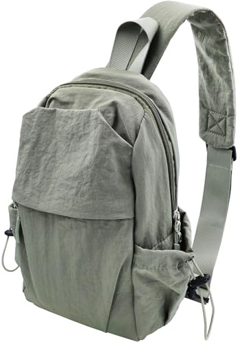CHEESANHERR Bolso de Pecho, Mochila Cruzada, Bolsos Cruzados Hombres, Mochila Hombro Mujeres, Crossbody Sling Bag Bandolera Cruzada para Caminar Viajar Ciclismo Senderismo Deportes al Aire (Verde)