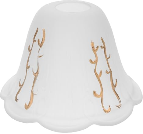 Zerodeko European Style Floral Edge Glass Lampshade Replacement Cover for Pendant Lamp Hanging Glass Shade with Lamp Guard for Ceiling Fixtures