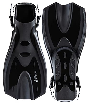 Two Bare Feet Adjustable Diving Fins – Full Foot Swim, Snorkelling & Scuba Flippers for Adults, Easy Adjust Strap, Pool, Sea & Water Sports