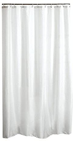 Douceur d'Interieur 6RD150BC Vitamine - Tenda da Doccia in PEVA, 0,01 x 180 x 200 cm, Colore: Bianco