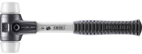 Halder Simplex Soft-Faced Mallet 3707.040 – Medium-Hard Superplastic Inserts, Reinforced Cast Iron Housing, Fiber Glass Handle, Non-Slip Rubber Grip, 40mm, 1.9 lbs.