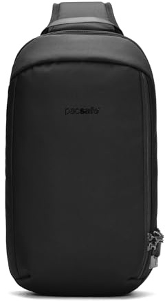 Pacsafe Unisex-Adult Vibe 325 Anti Theft Crossbody Casual Daypack, Jet Black, One Size