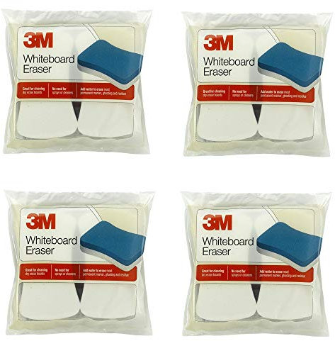 3M Whiteboard Eraser for Whiteboards, 2-Pack, White/Blue (581-WBE)