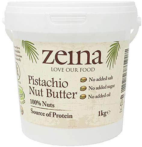 Zeina 100% Pistachio Nut Butter (1Kg) - Vegan and Kosher Approved Pistachio Butter for Snacks, Cooking and Baking - NO Palm Oil, Peanut, Sesame and Gluten Free