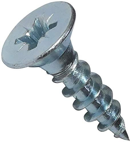 AERZETIX - Lot de 100 - Vis à Bois - Ø5x20mm - en Acier Zingué Métal - Tête Fraisée - à Empreinte Cruciforme Pozidriv - Couleur Argent - C44826