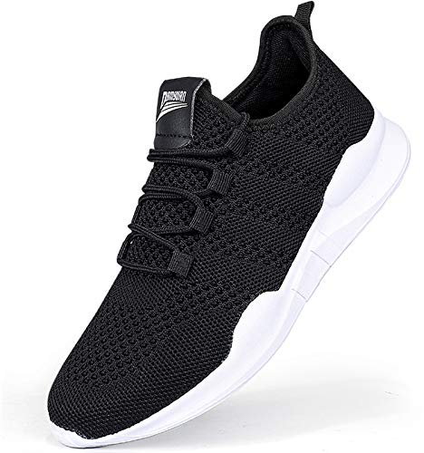 GHFKKB Laufschuhe Herren Turnschuhe Joggingschuhe Leichtgewichts Sneaker Tennisschuhe Fitness Trainingsschuhe Atmungsaktiv Sportschuhe Walking Schuhe Schwarz 43