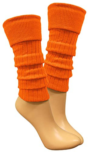 Gamaschen Damen Stulpen Beinwärmer Beinstulpen Stulpen Legwärmer Strümpfe Overknees 092 (Orange)