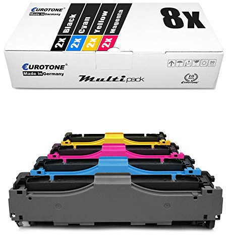 Eurotone 8X Toner im Set kompatibel für HP Color Laserjet Enterprise M 455 DN MFP M 480 f ersetzt W2030X-33X 415X [ohne Füllstandsanzeige]
