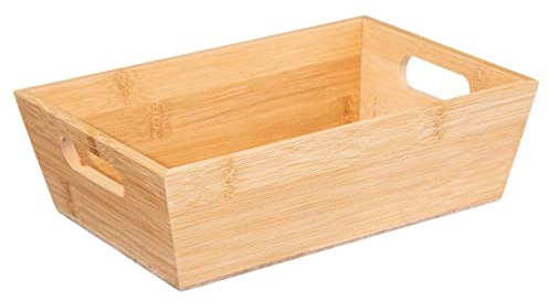 5five - corbeille rectangulaire angulaire 23x16cm bambou