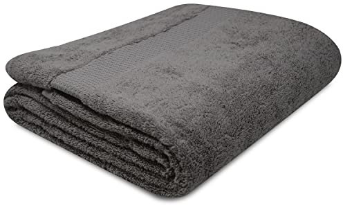Towelogy® Premium Oversized Bath Sheets (100x180cm) 100% Egyptian Combed Cotton Quick Dry & Absorbent Extra Large Jumbo Bath Towels Hotel Quality (Charcoal Grey, 1)