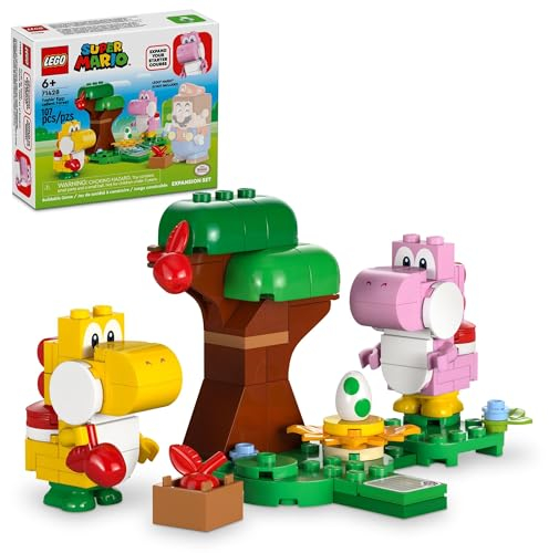LEGO Super Mario Yoshis’ Egg-cellent Forest Expansion Set, Super Mario Collectible Toy for Kids, 2 Brick-Built Characters, Gift for Girls, Boys and Gamers Ages 6 and Up, 71428