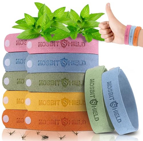 12 PCS Braccialetti Antizanzare,Braccialetto Repellenti Antizanzara Insetti 100% Naturali Sicuro non Tossiche Regolabile per Bambini e Adulti con Citronella ed Impermeabili per Interno,Esterno Sport