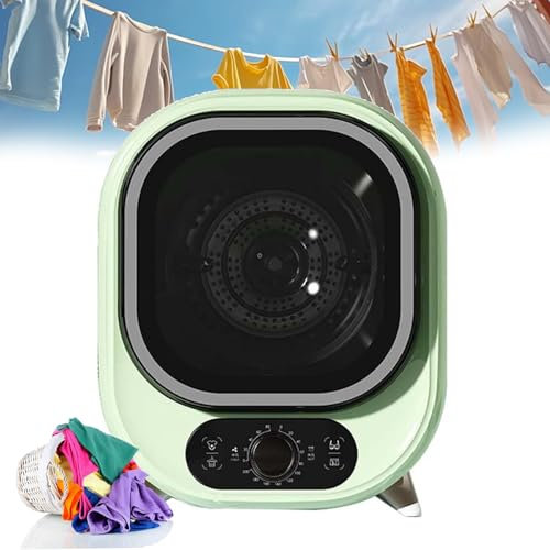 Secadora de Condensador Portátil de 5 Kg, Secadora con Ventilación de Acero Inoxidable de 450 W con Controles Mecánicos, Capacidad de 0,8 Kg, Viento Frío y Caliente, Silencio, Sonda de Control green