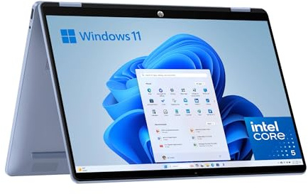 HP OmniBook 5 Flip 14-fp0009ns - Ordenador portátil táctil Convertible de 14 2K (Intel Core i5-1334U, 16GB RAM, 512GB SSD, Intel Iris Xe Graphics, Windows 11 Home) Azul - Teclado QWERTY Español