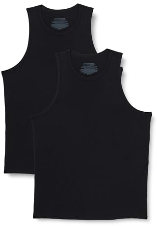 Amazon Essentials Men's Super-Soft Lightweight Modal Sleeveless Vest, Pack of 2, Black, S