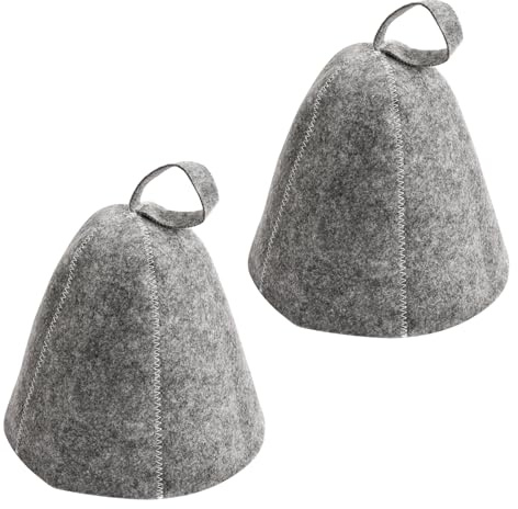 Cappello Sauna in Feltro, 2 PCS Cappelli da Sauna, Cuffia Sauna Anti-Calore, Sauna Berretto per Uomo e Donna, Accessorio Cappello Sauna per Bagno Protezione (Grigio)