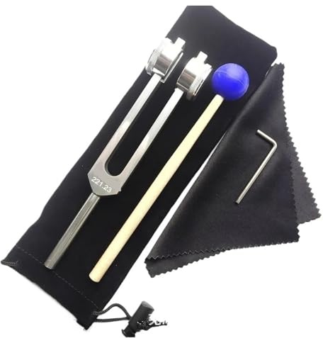 Stämgaffel silver inställningsgaffelset stämningsgaffel ljud musikinstrument slagverkseffekter instrument för ljudläkning (1 st 221,23 HZ)