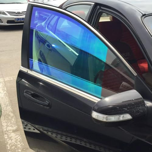 Alvorox 67% VLT Blaue Chameleon Tönungsfolie Fenster Folie für Auto Seitenfenster. Farbe ändern Sonnenschutzfarbfilm Sonnenschutzfolie scheibenfolie Auto (50x300cm)