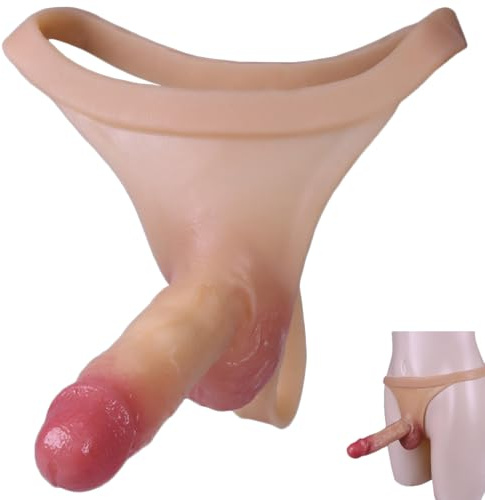 Realistic Strap On Dildo Silicone Strap on Dildos Lesbian Panties Sex Toy with 5.3-inch Dildo, Wearable Strap On Harness Dildos G-Spot Butt Plug Panty Adult Sex Toys for Women Couples (Solid)