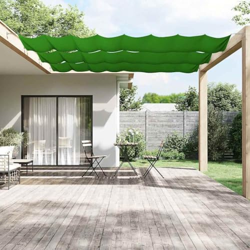 Mokuyary Toldo vertical verde claro, 100 x 600 cm, tela Oxford, protección solar, toldo vertical, protección contra el viento, para balcón y terraza