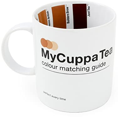 Suck UK My Cuppa Tea Mug | Tea Lover Gifts | Novelty Cups for Women | Colour Guide Mugs for Men & Women | Colour Chart Large Cup Office Accessories | Retro Kitchen Gifts | Microwave Safe | Funny Mug