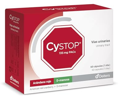 DEITERS - Cystop 60 Cápsulas, con Arándanos Rojos y D-manosa, para Cistitis Ocasional, contra Infecciones Urinarias