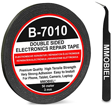 MMOBIEL 3 mm Double Sided Layer Strong Adhesive Tape 50 m Long Roll (Black) for Smartphone Tablet Repair