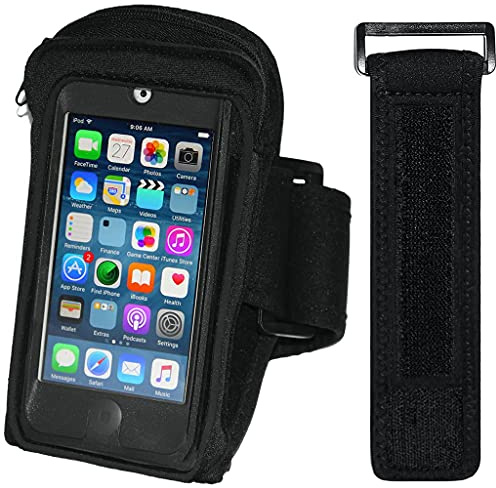 i2 Gear Armband Case Compatible with iPod Touch 7th, 6th & 5th Generation Devices - Workout MP3 Holder for Running and Exercise with Zipper Pouch & Adjustable Arm Band (20 inch)