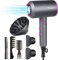 Flintronic Secador de Pelo Plegable y Portátil, 2000W Secador de Pelo Iónico Secador para cabello seco rápidamente, con 2 Boquillas y 1 Difusor, Botón de Aire Frío, 2 Velocidades, 3 Temperaturas