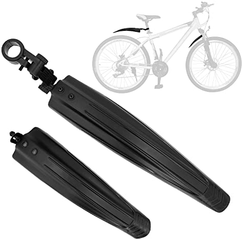 Hotype Fahrrad Schutzblech Set, Universal Verstellbare Rennrad Fahrradschutzblech, Verdicken Fahrrad Schutzbleche Mountainbike Vorne und Hinten, MTB Steckschutzblech zum Schutz, Schwarz, 2 Teilig