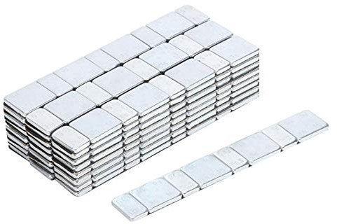 EBTOOLS Stick On Wheel Weights - 5G+10G X 25Strips 60G/2.12Oz Adhesive Wheel Hub Balancing Blocks Stick On Car Tire Weight Balancer(Without Shovel) Wheel Balance Weights Wheel