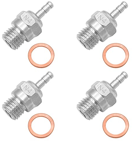 OGRC 4pcs N4 Hot Glow Plug Spark Nitro Engine Parts for 1/8 1/10 Nitro Car