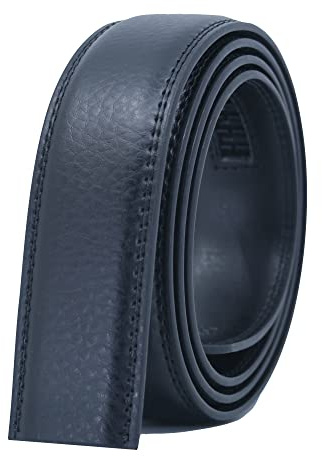COTIDI Ceinture homme en cuir automatique à cliquet sans trous 35 mm de large sans boucle (120 cm, NOIR H20)