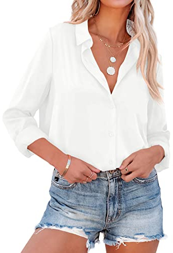 NONSAR - Blusa elegante de manga larga para mujer con cuello alto, blusas de oficina, tops informales