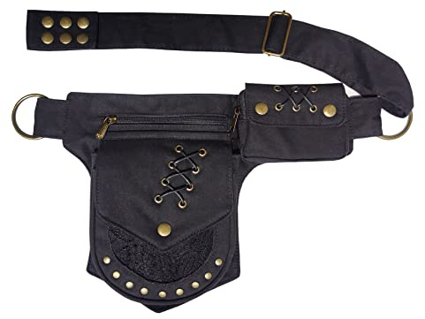Larswon Renaissance Bag - Borsa da donna per festival, nero, Medium