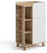Vicco Midischrank Karen, Badmöbel, Sonoma/Weiß, 50 x 90 cm mit Tür und Schublade