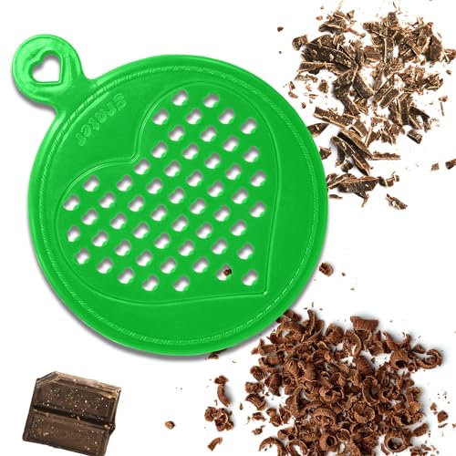 Grattugia per Cioccolato a Scaglie e Riccioli. Grata Grossa e Materiale Plastico Anti-Surriscaldamento del Cioccolato, Zester per Fondente, Anche per Verdure, Frutti e Formaggi (VERDE)
