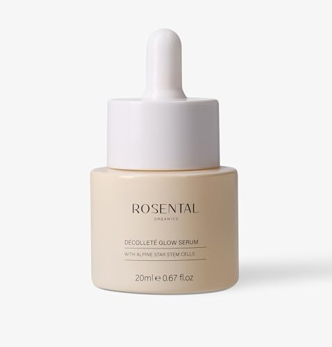 Rosental Organics - Décolleté Glow Serum - Body Highlighter - Anti-Aging Glitzer Serum mit Sheabutter & Stammzellen - Frischer Kokos-Geruch - Made in Germany