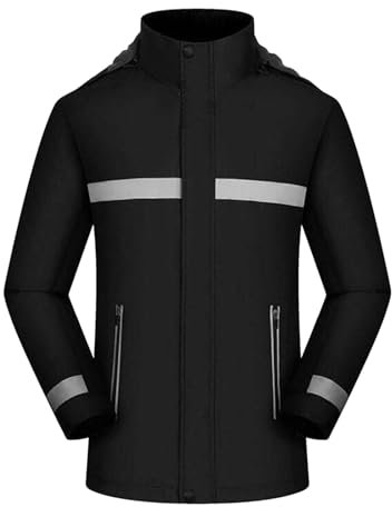 RUMAOZIA Giacca di sicurezza da uomo in pile, giacca invernale da lavoro, per attività all'aria aperta, con strisce riflettenti, giacca di avvertimento, giacca di avvertimento, giacca softshell, O