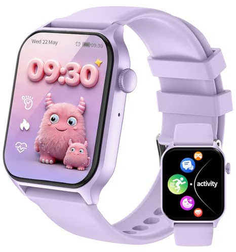 JUBUNRER Smartwatch för Barn Pojkar Flickor Hjärtfrekvens Sömn Tracker Pedometer Väckarklocka Sport IP68 Vattentät Fitness Tracker Gåvor - för Tonåringar