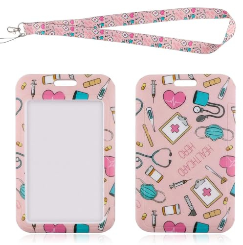 COYUN Porta Tarjetas Identificativas, Cordón con Portatarjeta, Colgante Tarjetas Identificativas, Lanyard con ID Card Badges,Enfermera Accesorios para profesores, enfermeras, doctor, estudiante