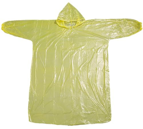 Generisch Watch Electricity Meter Design Transparent Raincoat Disposable Raincoat Thickened Full Body Portable Hiking Map Raincoat for Adults Crop Tops Summer, yellow, One Size