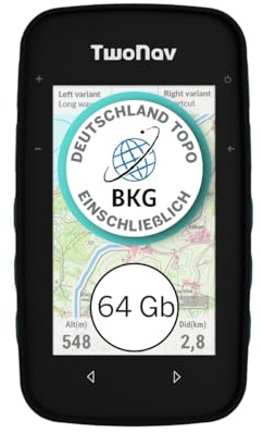 TwoNav Cross Plus (64 GB) + scheda completa Germania Topo installata, GPS per esterni con schermo da 3,2 pollici per MTB, bicicletta, trekking, escursionismo o navigazione con mappe, colore turchese