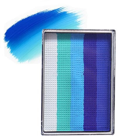 Blue Gradient Face Paint – 5-Color Body & Face Painting Palette – Water-Based, Quick-Drying, Makeup for General Use Ideal for Halloween, Cosplay, Parties Carnival（#B）