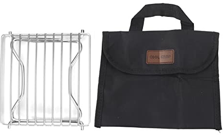 WAHEWUD Grille de feu de Camp Pliable pour feu de Camp, Sac de Rangement Anti-Chaleur en Acier Inoxydable de qualité supérieure, Portable et Robuste, Mini Grille pour barbecues,